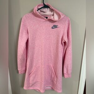 Girls Nike cozy pink hoodie dress size YXL (16) unique hard to find